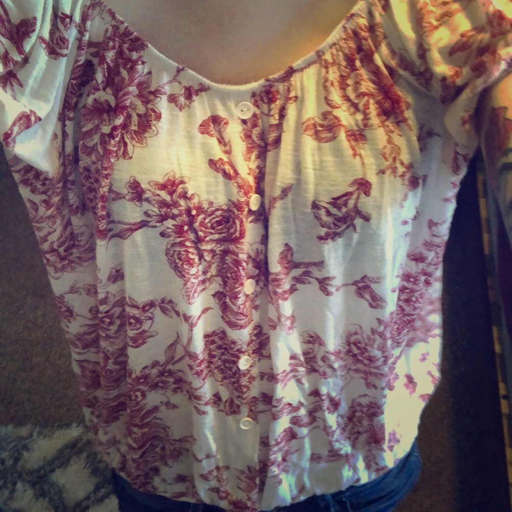 ⚜️Floral print flowing blouse